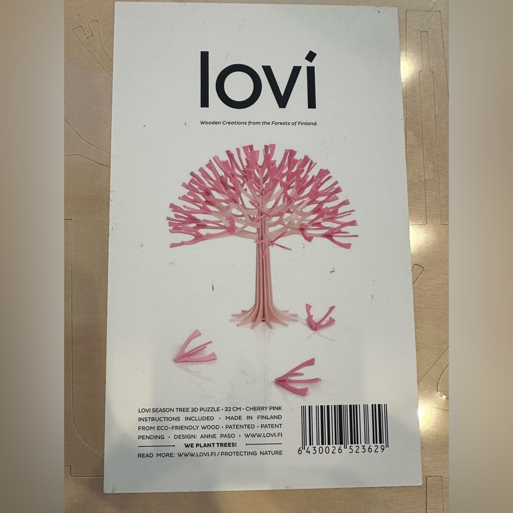 Ovi Cherry Pink Wooden Puzzle